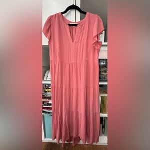 LOFT LP Large Petite Gauze/cotton midi dress